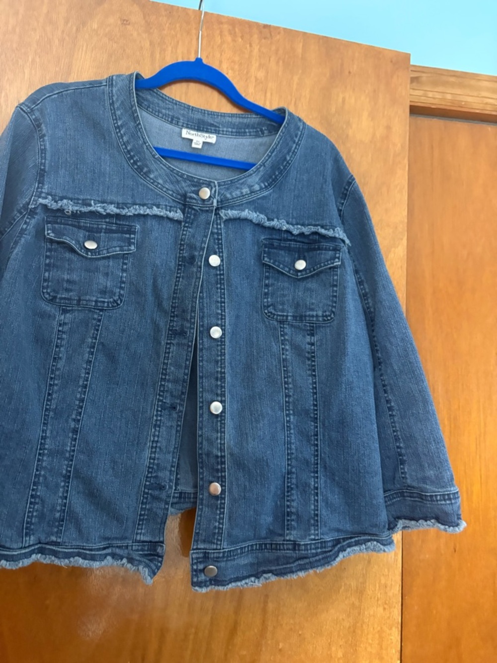 NorthStyle Girls' Dark Denim Jean Jacket - Blue